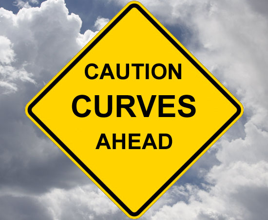 road sign - caution curves ahead